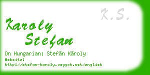 karoly stefan business card